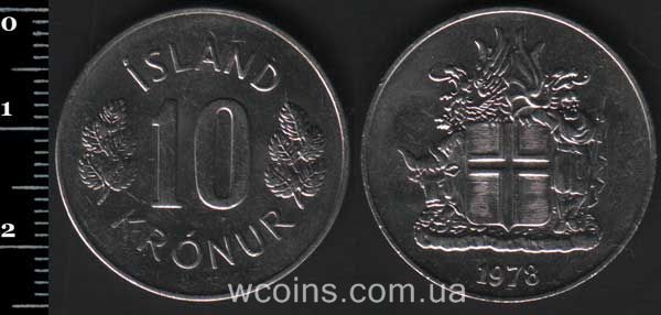 Монета Ісландія 10 крон 1978