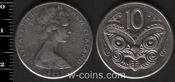 Монета Нова Зеландія 10 центів 1981