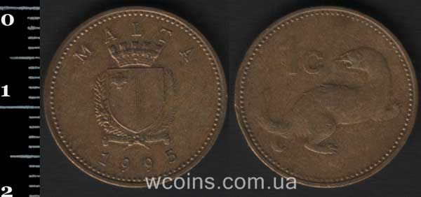 Монета Мальта 1 цент 1995
