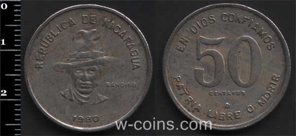 Монета Нікарагуа 50 сентаво 1980