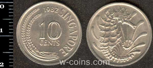 Coin Singapore 10 cents 1982