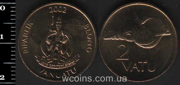 Монета Вануату 2 вату 2002