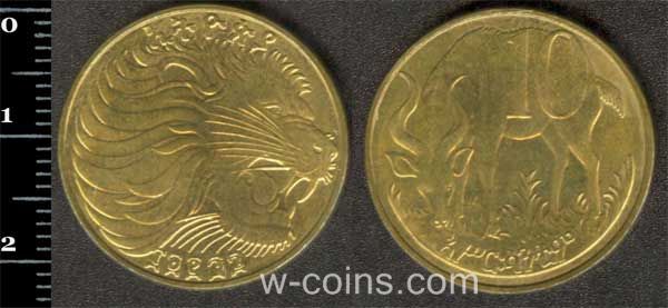 Coin Ethiopia 10 cents 1977