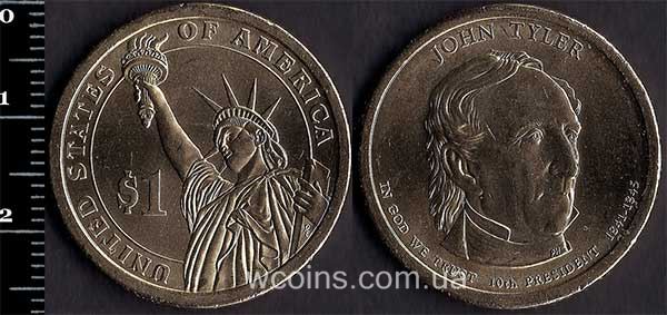 Монета США 1 долар 2009  Джон Тайлер