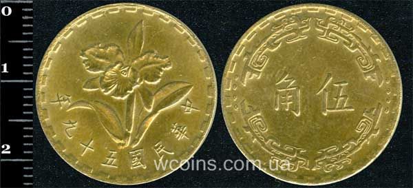 Монета Тайвань 5 центів 1970 (59)