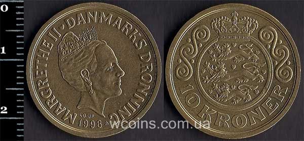 Монета Данія 10 крон 1998