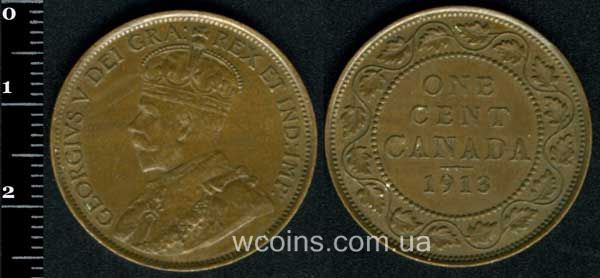 Монета Канада 1 цент 1913