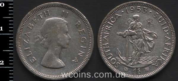 Монета Південна Африка 1 шилінг 1953