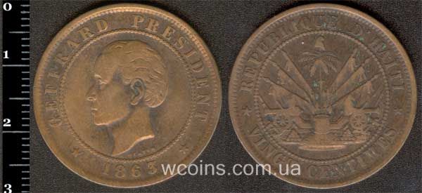 Coin Haiti 20 centimes 1863