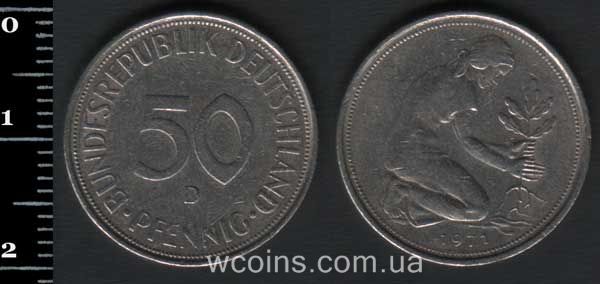 Монета Німеччина 50 пфенігів 1971
