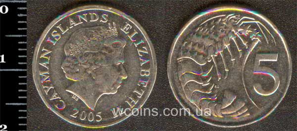 Монета Кайманові о-ви 5 центів 2005