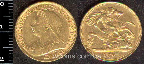 Монета Великобританія 1/2 соверена 1901