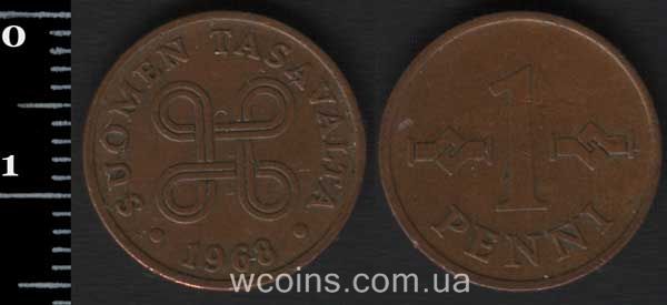 Монета Фінляндія 1 пенні 1968
