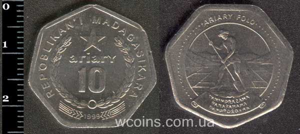 Монета Мадагаскар 10 аріарі 1999