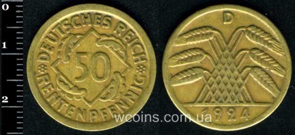 Монета Німеччина 50 пфенігів 1924