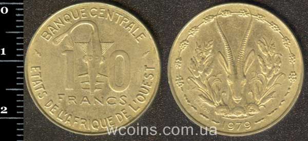 Монета Західно-Африканські Держави 10 франків 1979