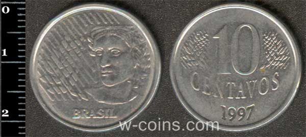 Монета Бразілія 10 сентаво 1997