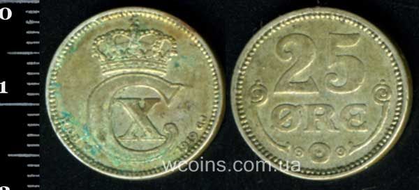 Монета Данія 25 ере 1919