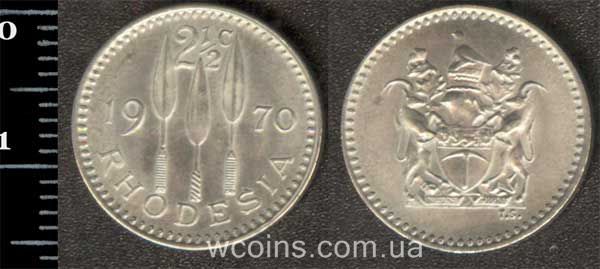 Монета Зімбабве 2,5 цента 1970