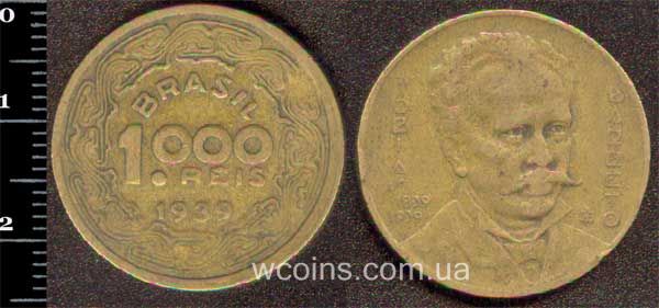 Монета Бразілія 1000 рейсів 1939