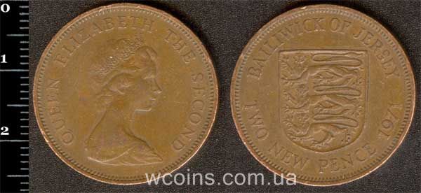 Монета Джерсі 2 нових пенса 1971