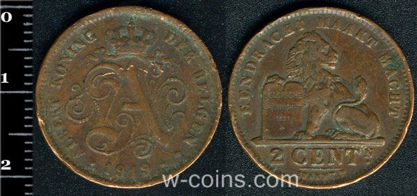 Монета Бельґія 2 сантима 1919