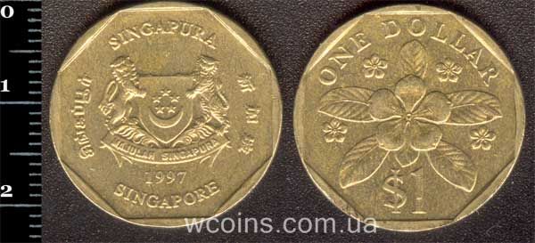 Coin Singapore 1 dollar 1997
