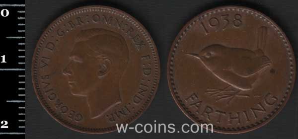 Монета Великобританія фартинг 1938