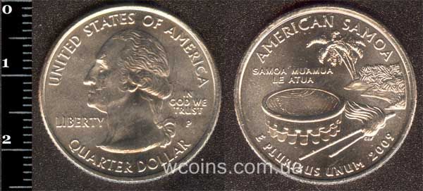 Монета США 25 центів 2009 Східне Самоа