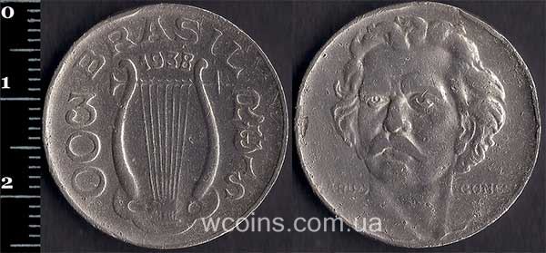 Монета Бразілія 300 рейсів 1938