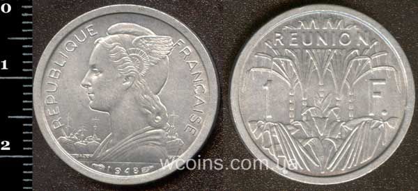 Монета Реюньйон 1 франк 1948