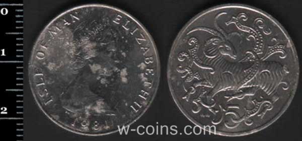 Монета Мен 5 пенсів 1981
