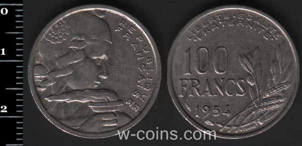 Монета Франція 100 франків 1954