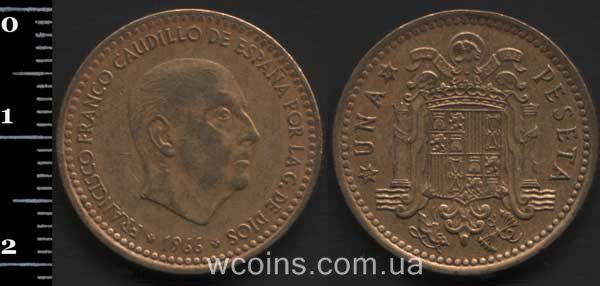 Coin Spain 1 peseta 1966