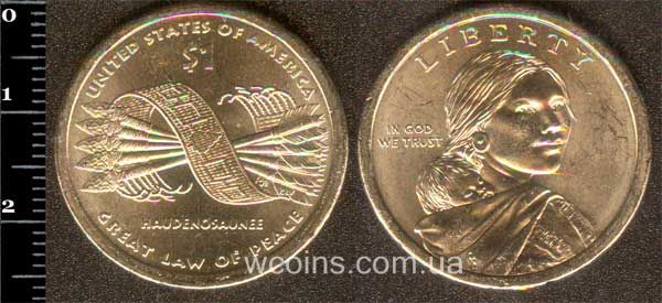 Монета США 1 долар 2010