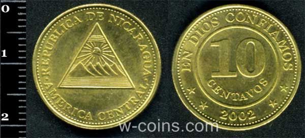 Монета Нікарагуа 10 сентаво 2002