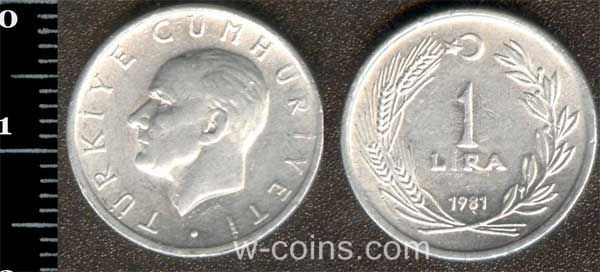 Монета Турція 1 ліра 1981