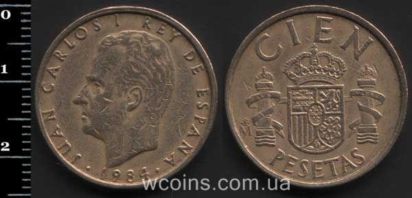 Монета Іспанія 100 песет 1984