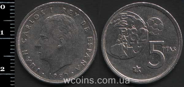 Монета Іспанія 5 песет 1982