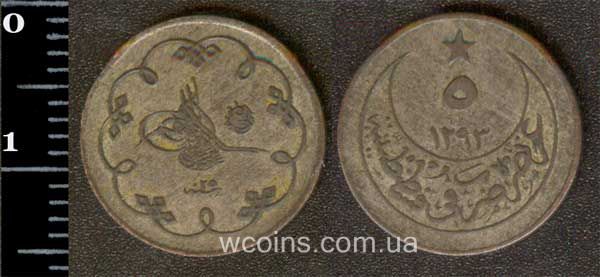 Монета Турція 5 пара 1899