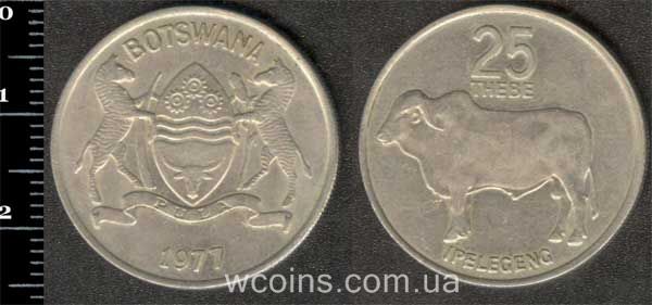 Монета Ботсвана 25 тебе 1977