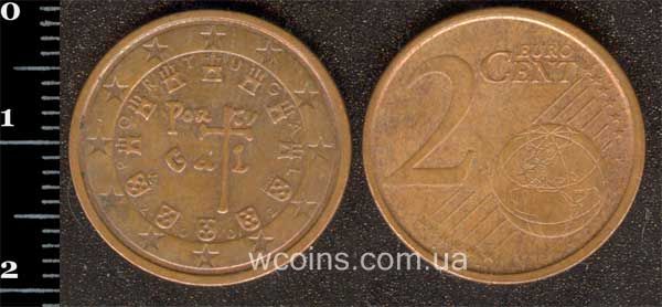 Монета Портуґалія 2 євро цента 2002