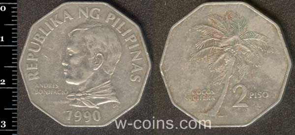 Монета Філіппіни 2 пісо 1990