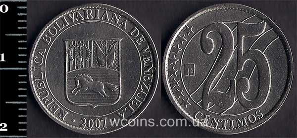 Монета Венесуела 25 сентимо 2007