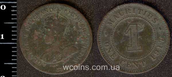 Монета Маврикій 1 цент 1917