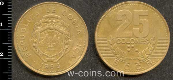 Coin Costa Rica 25 colons 1995
