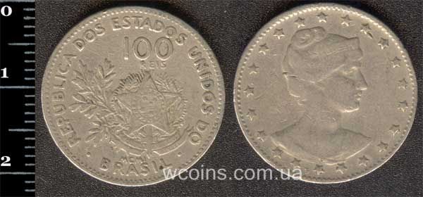 Монета Бразілія 100 рейсів 1901