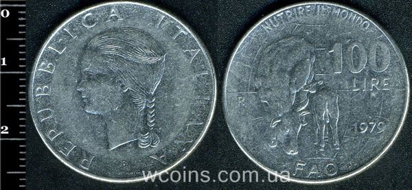 Монета Італія 100 лір 1979