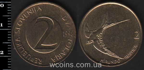 Монета Словенія 2 толара 1998
