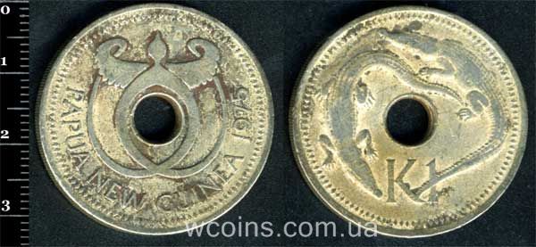 Монета Папуа-Нова Гвінея 1 кіна 1975